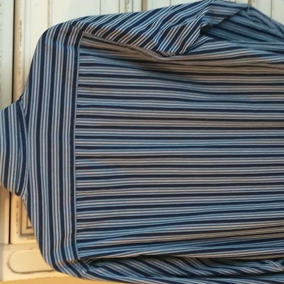 Like new! Taylorbyrd men's LS shirt blue striper, sx L - Picture 4 of 8